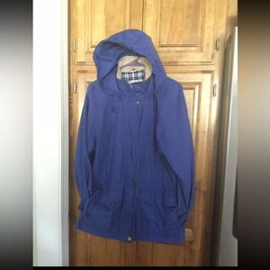 Towne London Fog mens blue jacket Coat Hood Removable Size M Regular